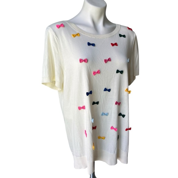 Talbots Party Bows Crewneck Sweater, Sz XL - Picture 8 of 14